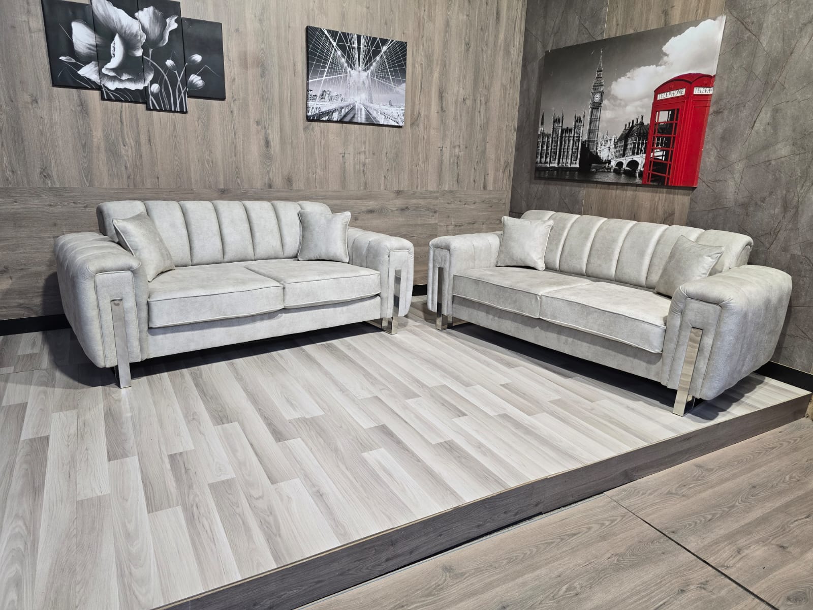 Nabil Style Upholstered Sofa Set