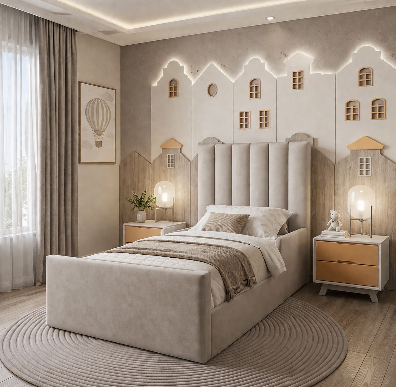 Prestige Lined Upholstered Kids Bed Frame