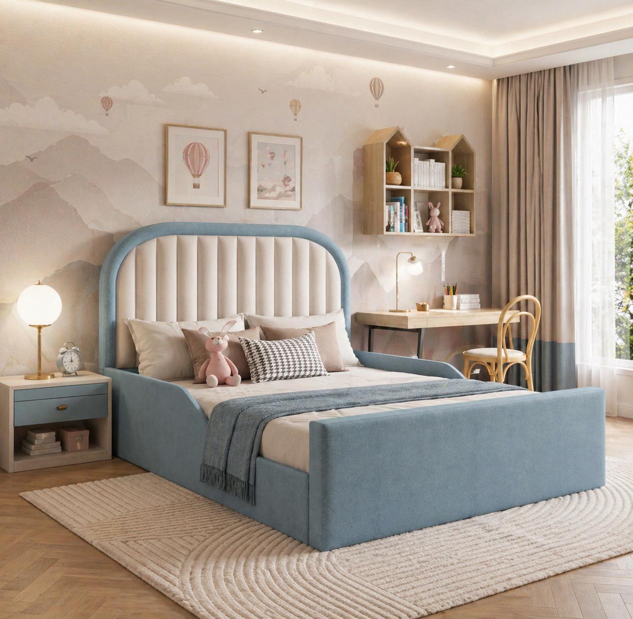 Saddle Upholstered Kids Bed Frame
